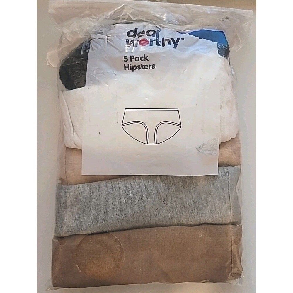 Dealworthy 4 Pack Women's Hipster Briefs, Size L, Damaged Packaging